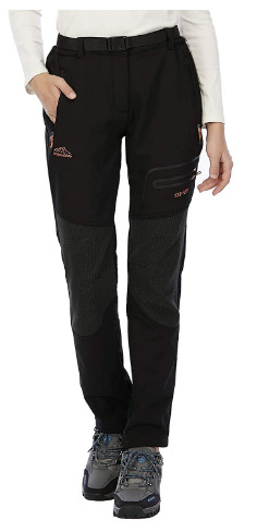 CIKRILAN Femme Coupe-Vent Doublé Polaire Pantalon Softshell Résistant à l'eau Outdoor Sport Pantalon de Camping randonnée 
