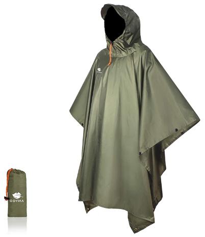 Imperméable Veste de Pluie Femme Poncho Pluie à Capuche Zippé Cape de Pluie Manches Longues Coup Vent Raincoat pour Voyage Camping Unisexe XL-5XL